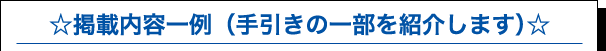 掲載内容一例(手引きの一部を紹介します)